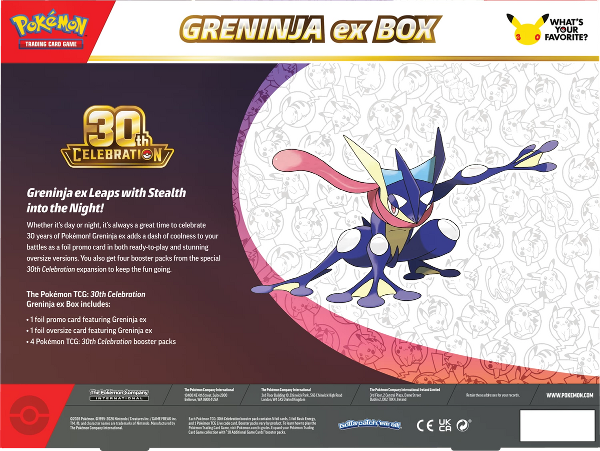 Pokémon Mega Evolution: 30th Celebration Greninja ex Box (EN)