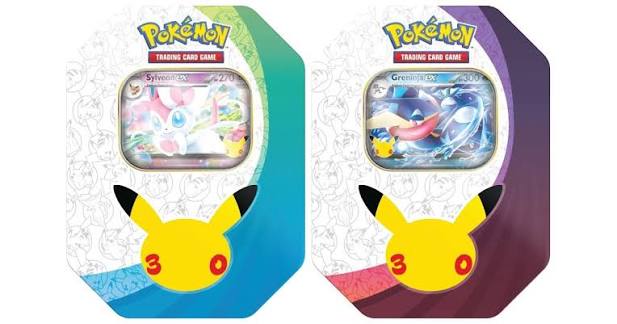 Pokémon Mega Evolution: 30th Celebration ex Tin – Sylveon ex / Greninja ex (EN)